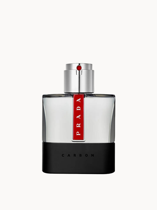 Prada Luna Rossa Carbon Eau de Toilette 9ml mini fragrance spray, travel-size men’s scent for on-the-go use