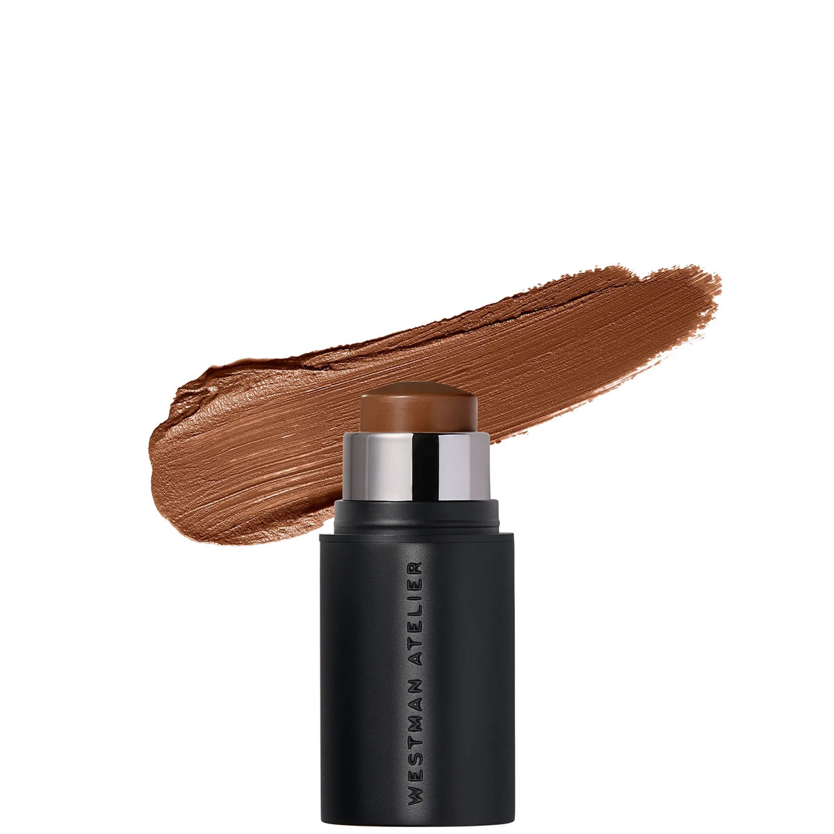 Westman Atelier Petite Face Trace Contour Stick in shade Truffle, compact twist-up stick in a sleek cream tube with subtle branding.