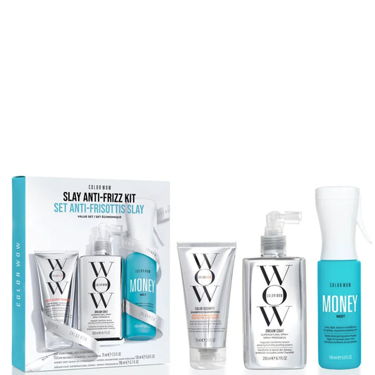 Color Wow Slay Anti-Frizz Kit haircare set with multiple Color Wow bottles in presentation box