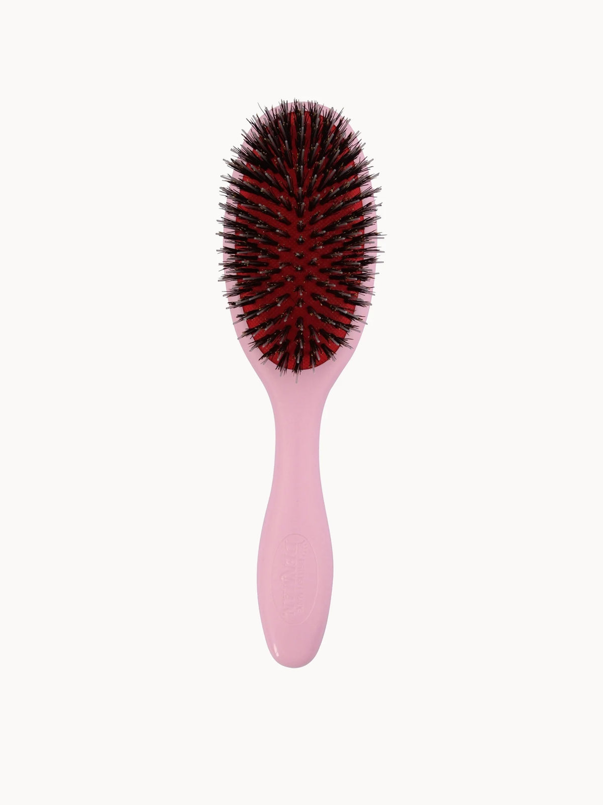 Denman D81S The Mini Style & Shine Smoother - Pink Crush, small pink paddle brush with fine bristles and Denman logo