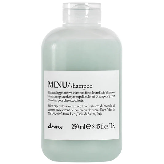 Davines MINU Illuminating Shampoo 250ml, hydrating cleanser that leaves hair soft and refreshed.