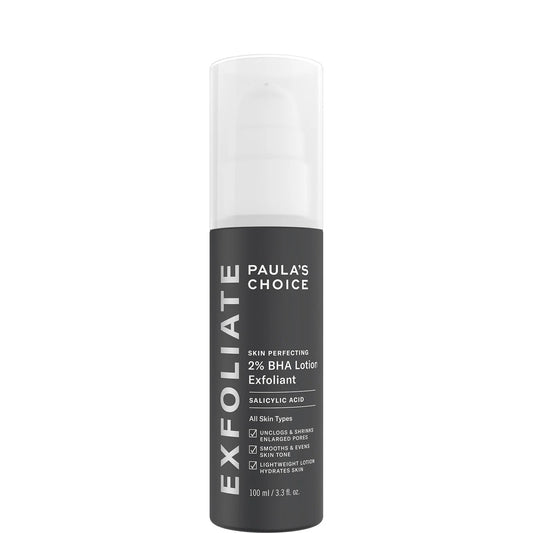 Paula's Choice Skin Perfecting 2% BHA Lotion Exfoliant (100ml) gentle exfoliating lotion for smoother, clearer skin.