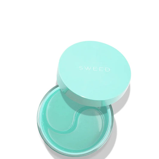 Sweed Peptide & Ice Lift & Firm Hydra Gel Eye Patches box packaging with eye patch illustrations