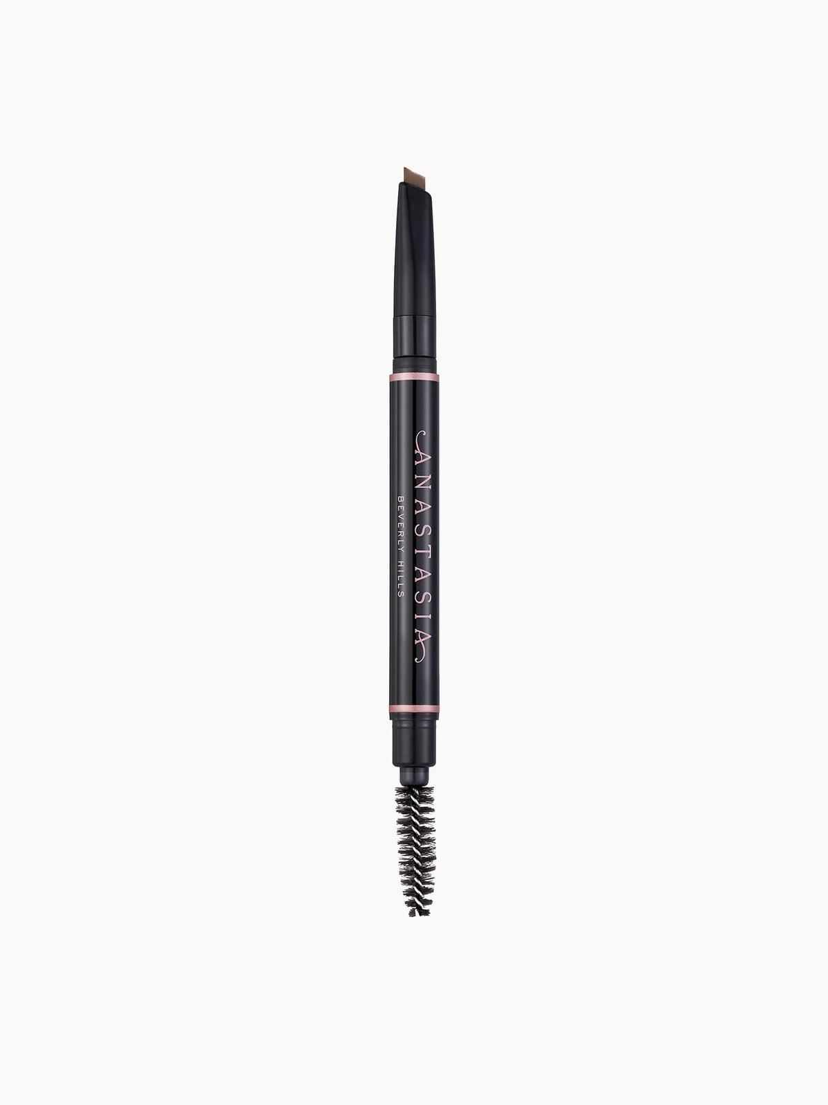 Anastasia Beverly Hills Brow Definer - Blonde, slim black retractable pencil with angled tip and built-in spoolie end, ABH gold logo