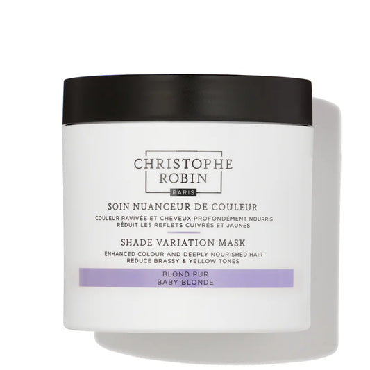 Christophe Robin Shade Variation Mask Baby Blonde 250ml round jar with yellow tinted formula and black lid