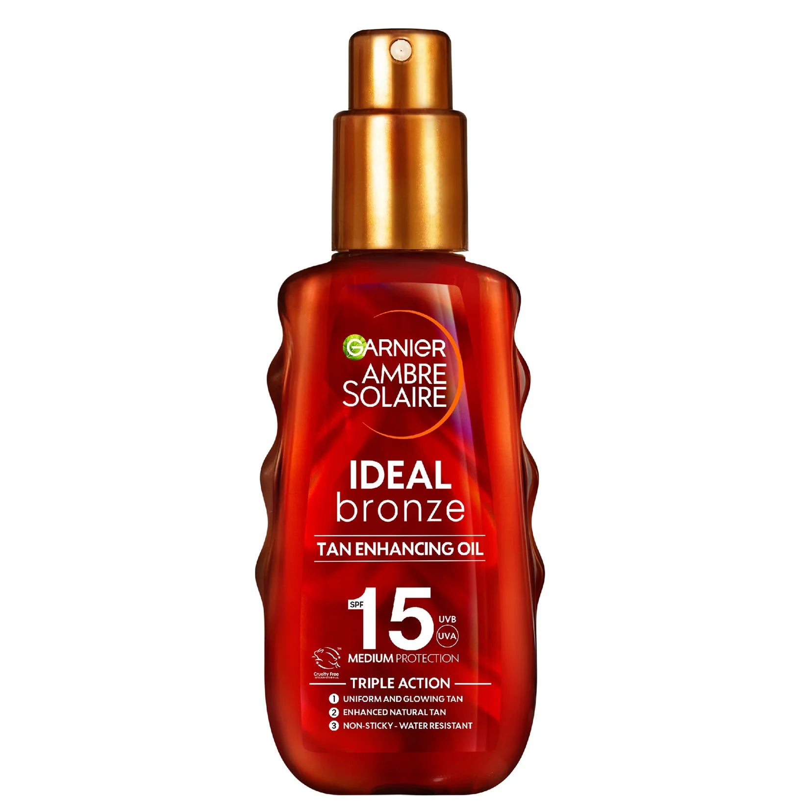 Garnier Ambre Solaire Ideal Bronze Protective Oil SPF15 150ml spray bottle