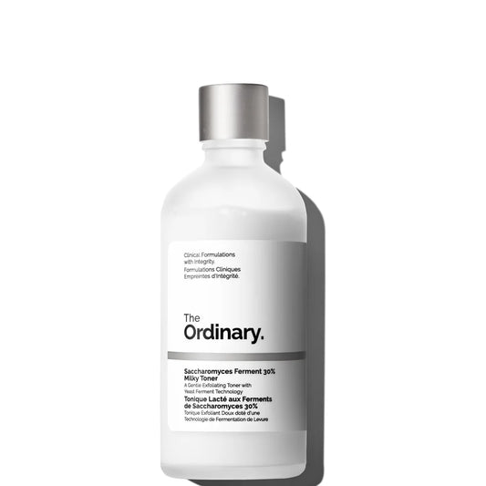 The Ordinary Saccharomyces Ferment 30% Milky Toner 100ml, clear bottle with black dropper cap