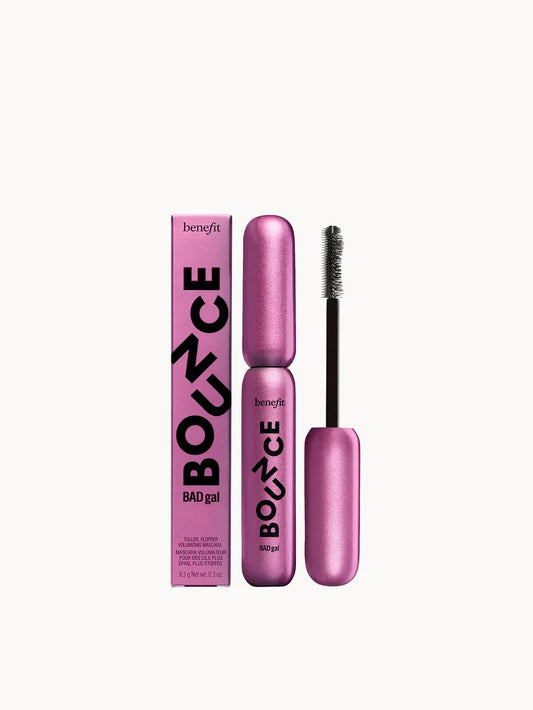 benefit Badgal Bounce Fuller Fluffier Volumising Mascara 8.5g black tube with a rounded purple cap
