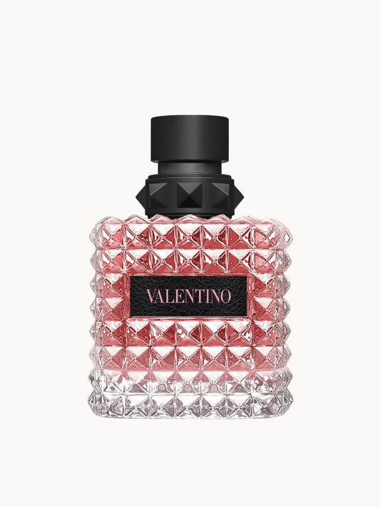 Valentino Born in Roma Donna Eau de Parfum for Her 100ml, pink glass bottle with raised stud pattern