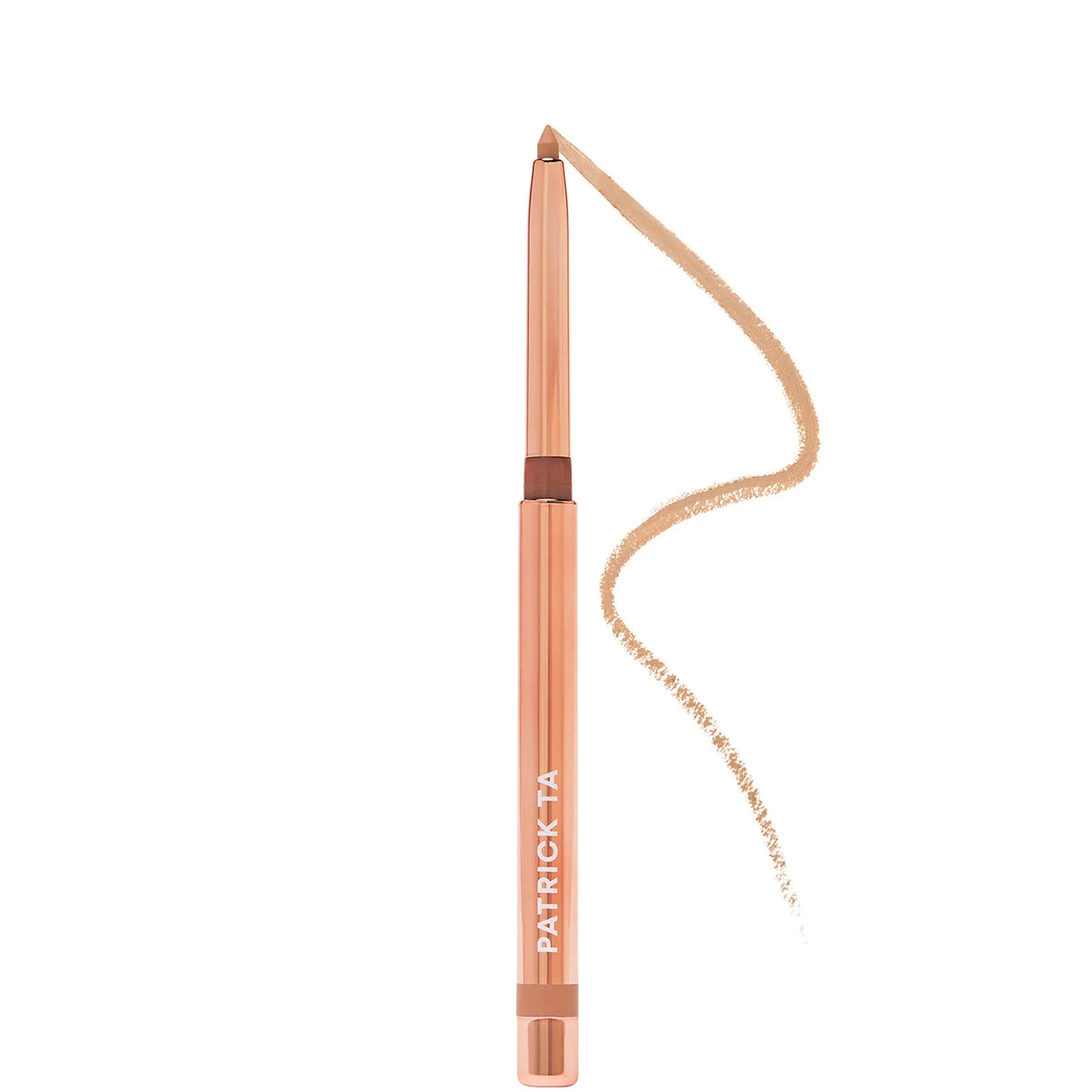 PATRICK TA Major Dimension Precision Gel Liner - Cream, slim gold twist-up pencil with cream gel liner