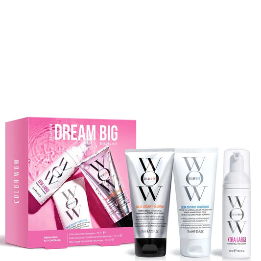 Travel haircare kit with volumising treatment essentials