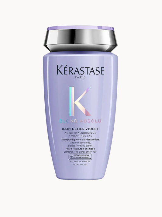 Kerastase Blond Absolu Bain Ultra Violet Shampoo 250ml, purple bottle with silver cap
