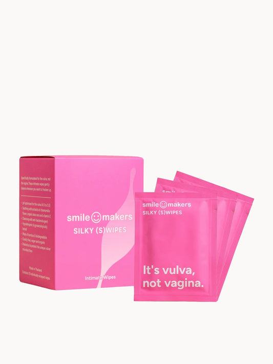 Smile Makers Silky (S)wipes - 12 pack, box of individually wrapped wipes