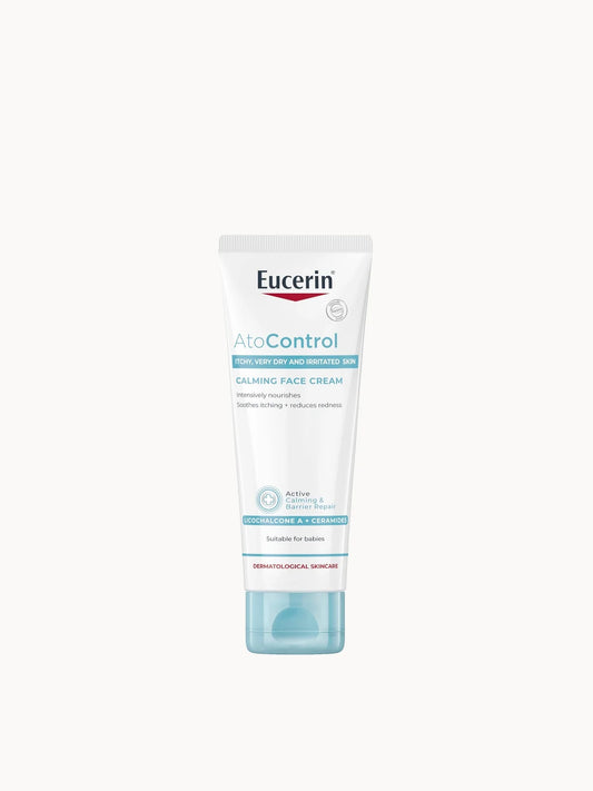 Eucerin AtoControl Calming Face Care Cream 50ml, white tube with Eucerin branding