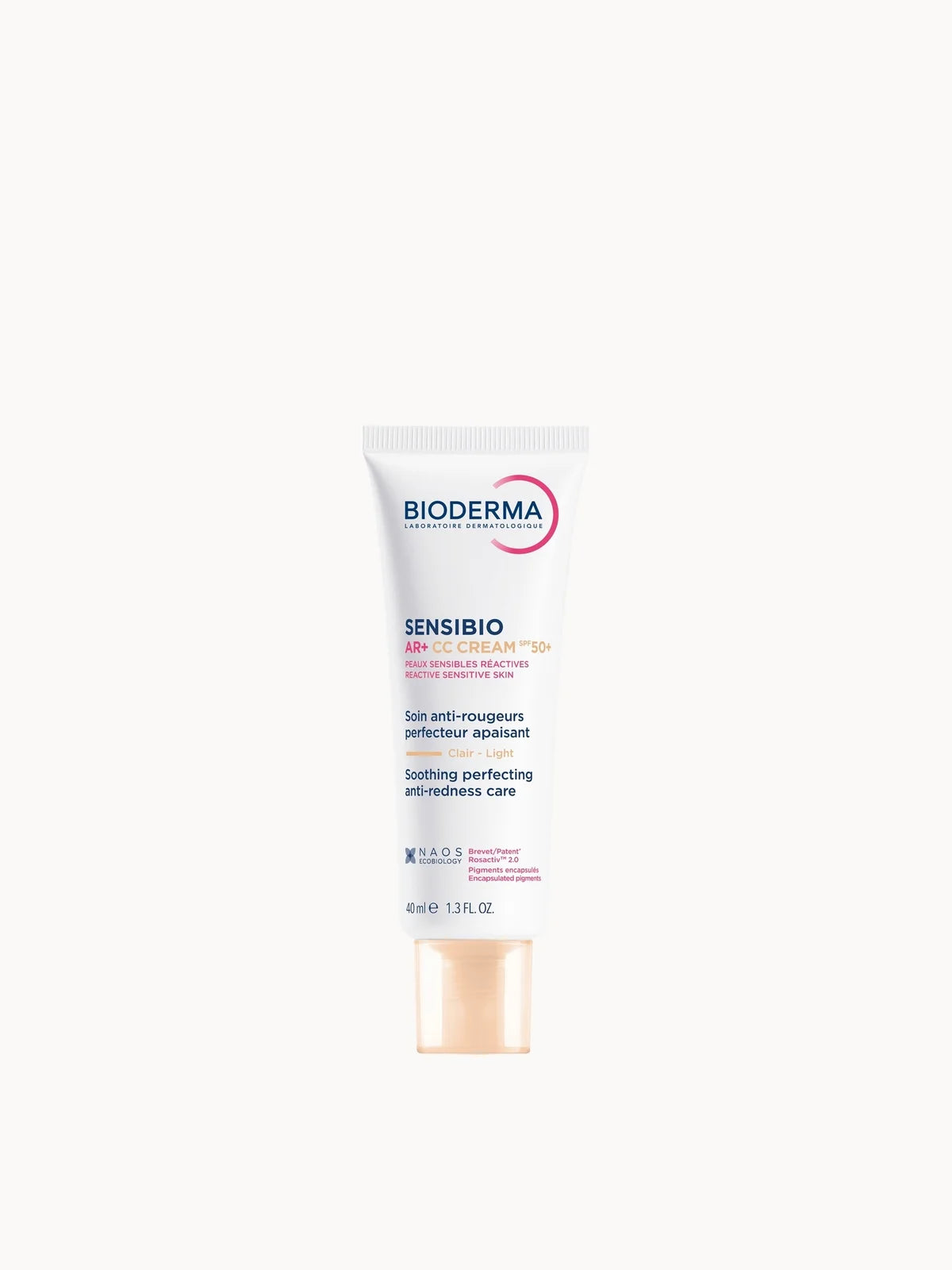 Bioderma Sensibio AR+ Anti - Redness CC Cream SPF50+ for Sensitive Skin Prone to Rosacea 40ml, white tube