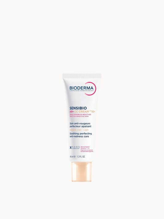 Bioderma Sensibio AR+ Anti - Redness CC Cream SPF50+ for Sensitive Skin Prone to Rosacea 40ml, white tube