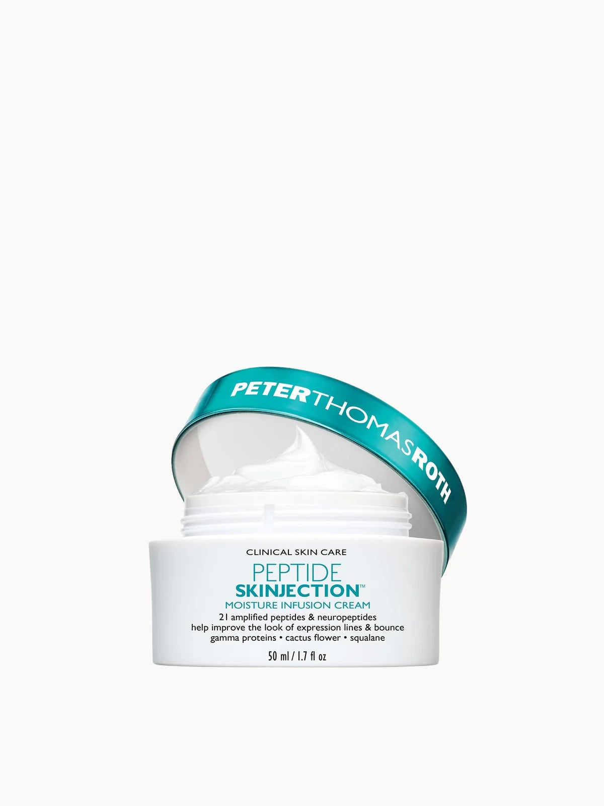 Peter Thomas Roth Peptide Skinjection Moisture Infusion Cream 50ml, white jar with teal lid