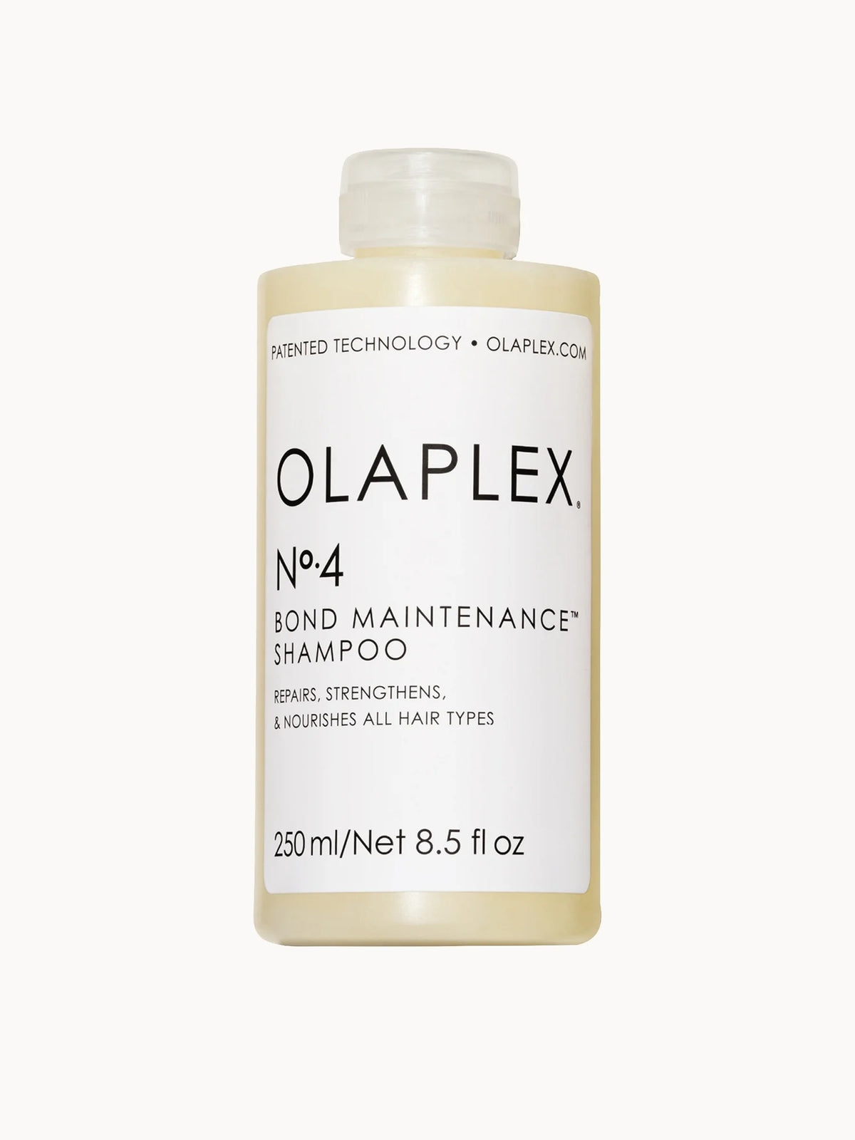 Olaplex No.4 Bond Maintenance Reparative Shampoo 250ml, white bottle with blue cap