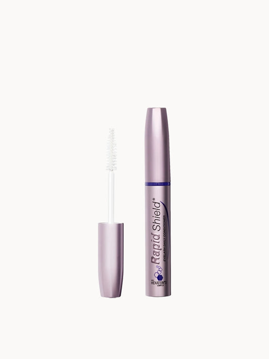 RapidShield Eyelash Daily Conditioner 4ml, slim black and gold tube with mascara-style brush