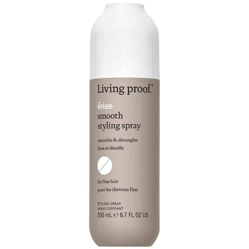 Living Proof Styling Spray Smooth 200ml aerosol can with Living Proof label