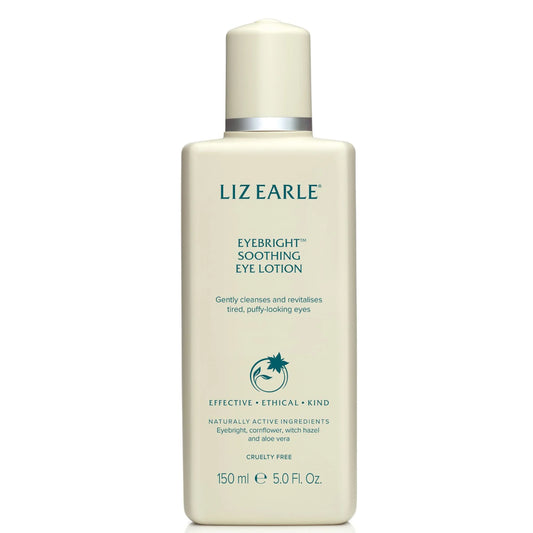 Liz Earle Eyebright soothing eye lotion bottle for refreshing tired eyes, 150ml
