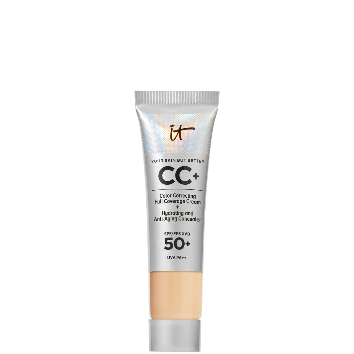 It Cosmetics Your Skin But Better CC+ Cream with SPF50 12ml - Medium, small white squeeze tube with blue and silver text