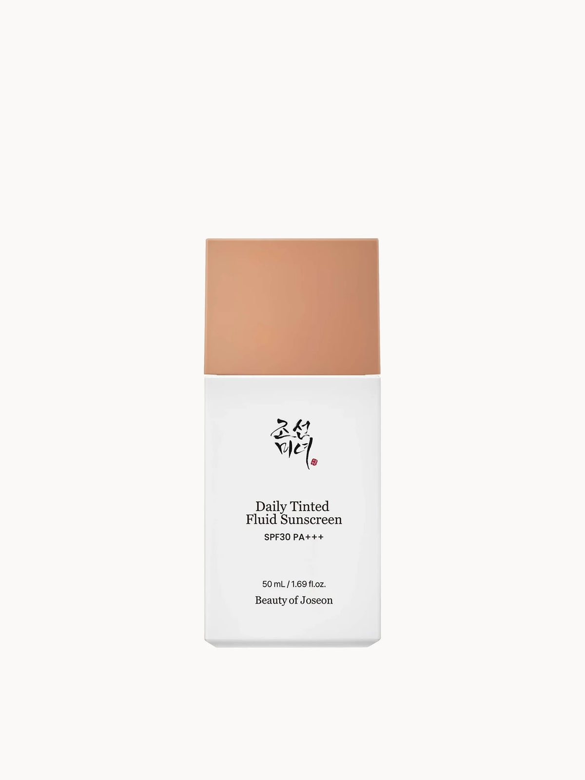 Beauty of Joseon Daily Tinted Fluid Sunscreen 50ml, white tube with hanbok illustration and green cap