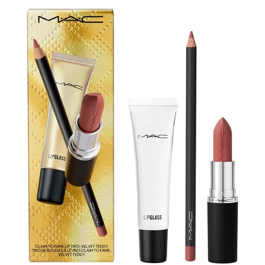 MAC lip trio in Velvet Teddy shades for holiday glamour