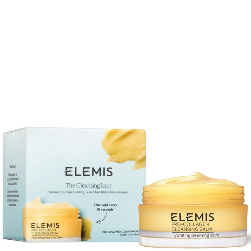 Elemis The Cleansing Icon skincare set packaging with multiple cleansing products