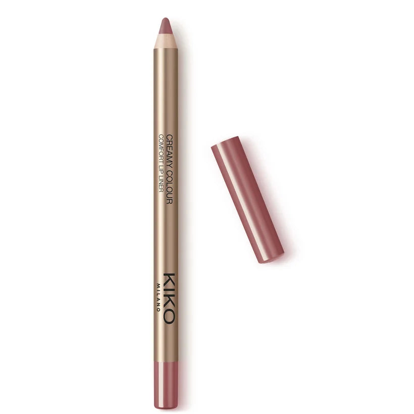 KIKO Milano Creamy Colour Comfort Lip Liner 05 Pinkish Brown wooden lip pencil with matching coloured barrel