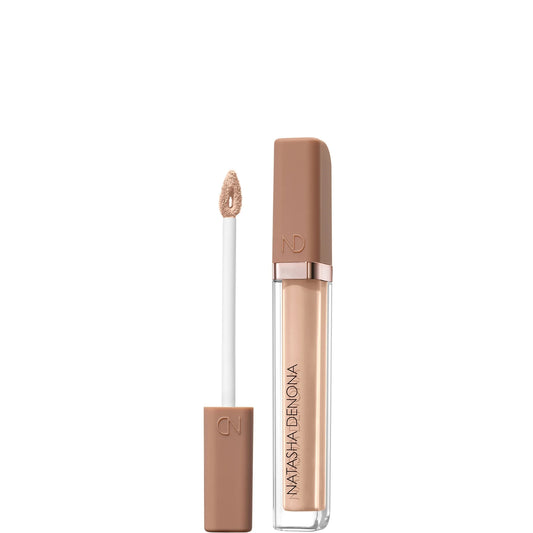Natasha Denona Hy-Glam Concealer - N3, small glass tube with doe-foot applicator cap and Natasha Denona logo