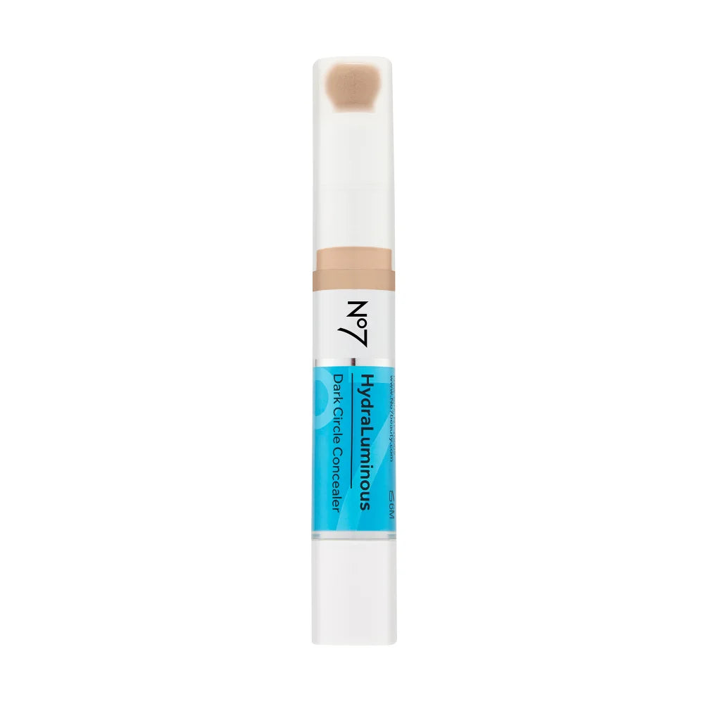 No.7 HydraLuminous Dark Circle Concealer 3.9ml Shade 3 slim tube with applicator wand and neutral toned product