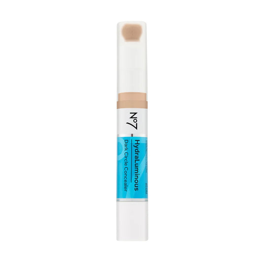 No.7 HydraLuminous Dark Circle Concealer 3.9ml Shade 3 slim tube with applicator wand and neutral toned product