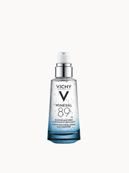 Vichy Mineral 89 Hyaluronic Acid Booster Serum 50ml, blue glass bottle with dropper