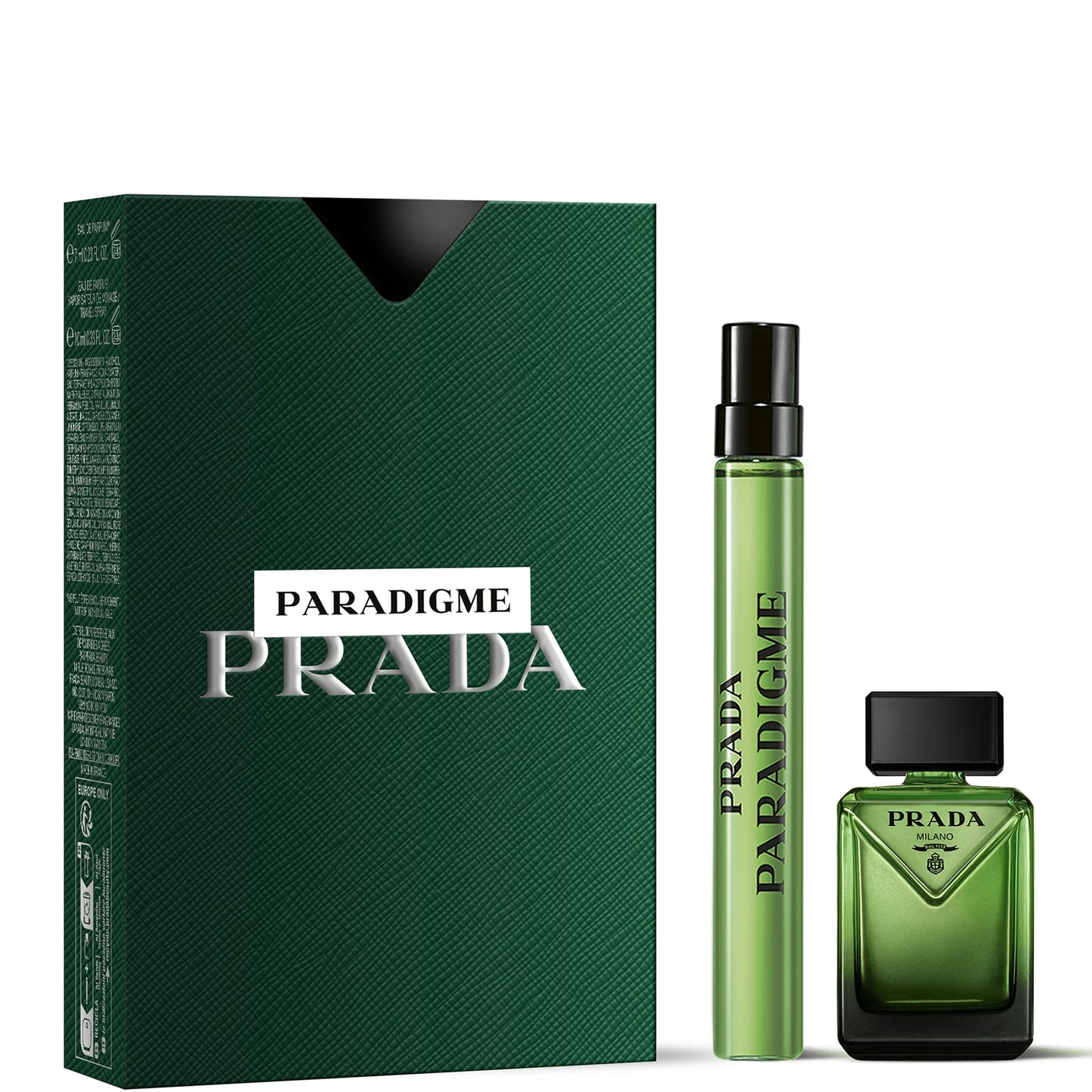 Prada Paradoxe Exclusive Eau de Parfum Discovery Set multiple miniature bottles in Prada branded gift box