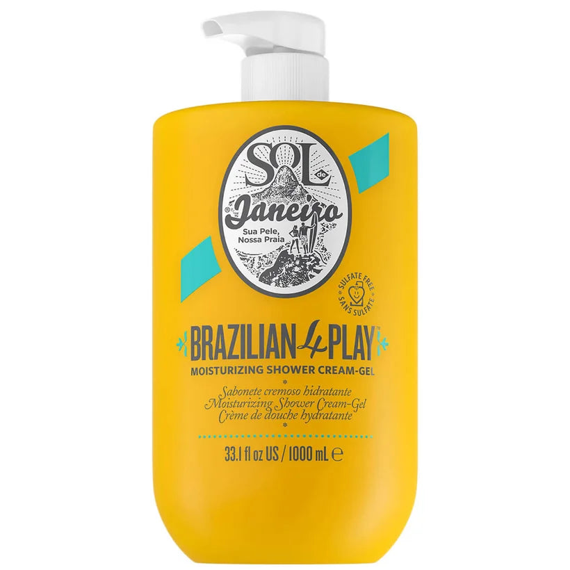 Sol de Janeiro Brazilian 4 Play Moisturizing Shower Cream-Gel 1000ml large-format bottle with Brazilian 4 Play branding