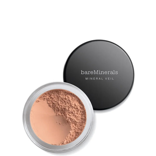 bareMinerals ORIGINAL Mineral Veil Setting Powder Sheer frosted clear loose powder jar with metallic silver lid