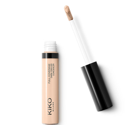 KIKO Milano Full Coverage Concealer in shade 17 Almond, round beige pot with creamy formula ideal for covering dark circles