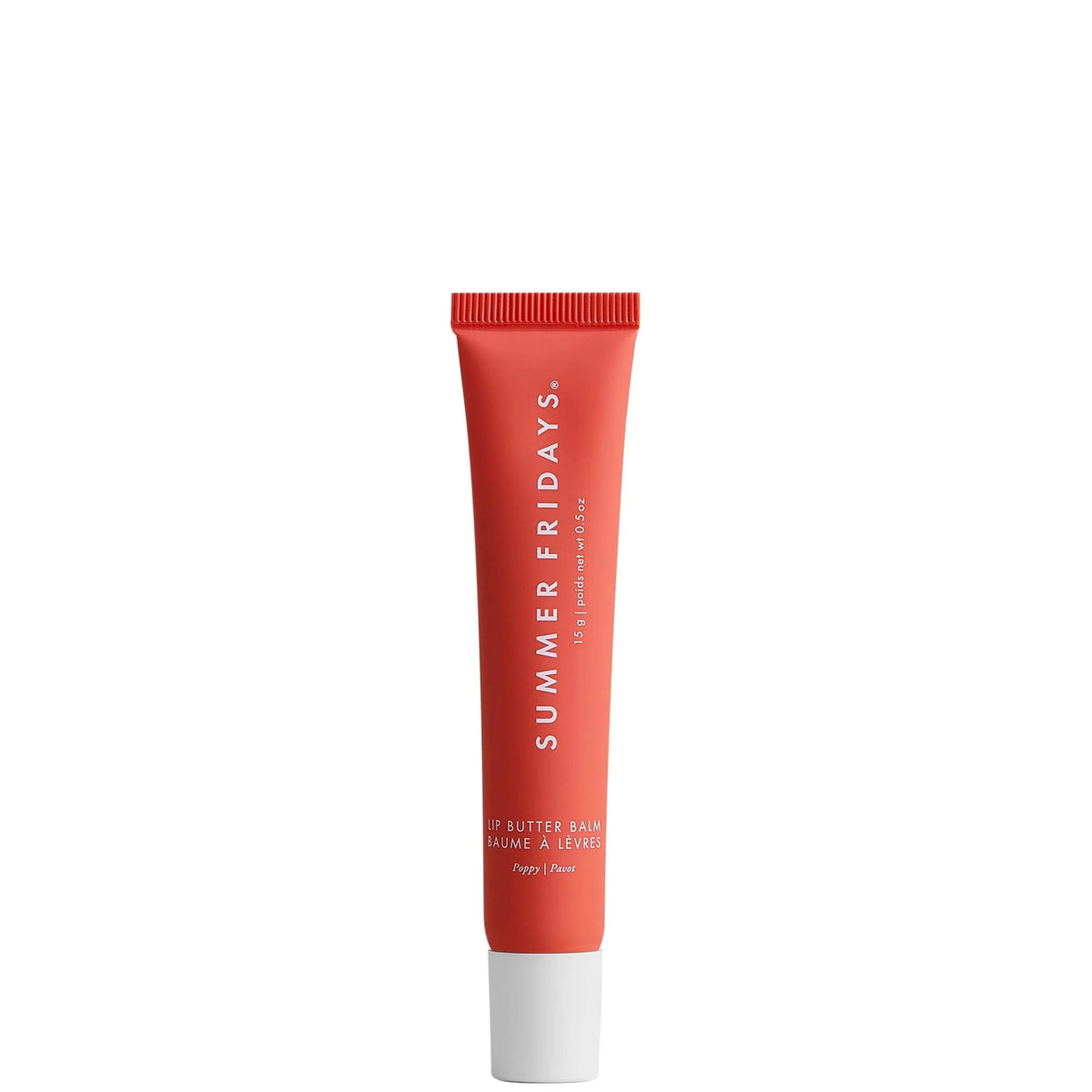 SUMMER FRIDAYS Lip Butter Balm 15g - Poppy, lip balm with a soft silicone applicator tip