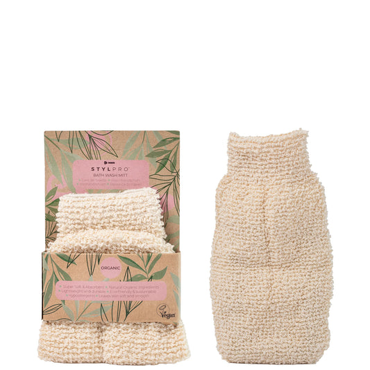 StylPro Bamboo Bath Mitt eco-friendly exfoliating mitt with natural fibres for smooth skin