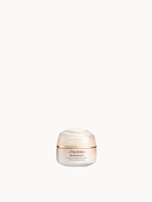 Shiseido Benefiance Wrinkle Smoothing Eye Cream 15ml small jar with orange lid and white base