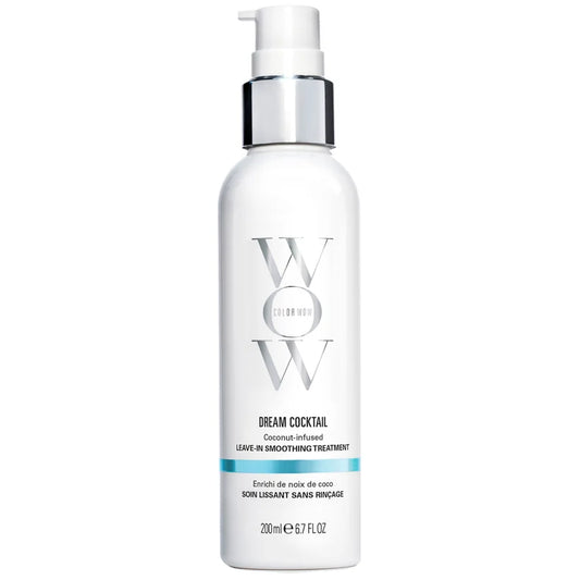 Color Wow Dream Cocktail Coconut-Infused 200ml, white pump bottle with a tropical graphic and blue Color Wow branding