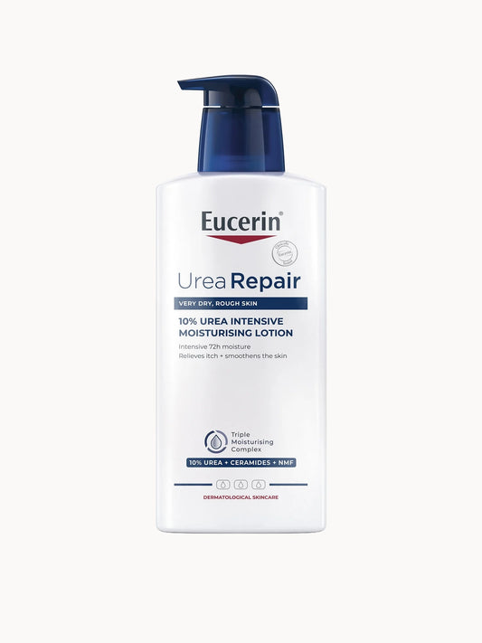 Eucerin Urea Repair 10% Lotion 400ml, blue and white pump bottle