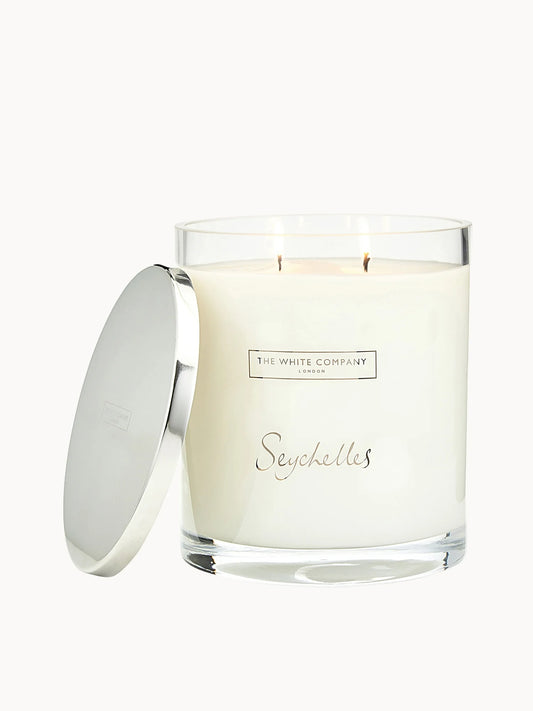 The White Company Seychelles Indulgence four-wick candle 2kg glass vessel