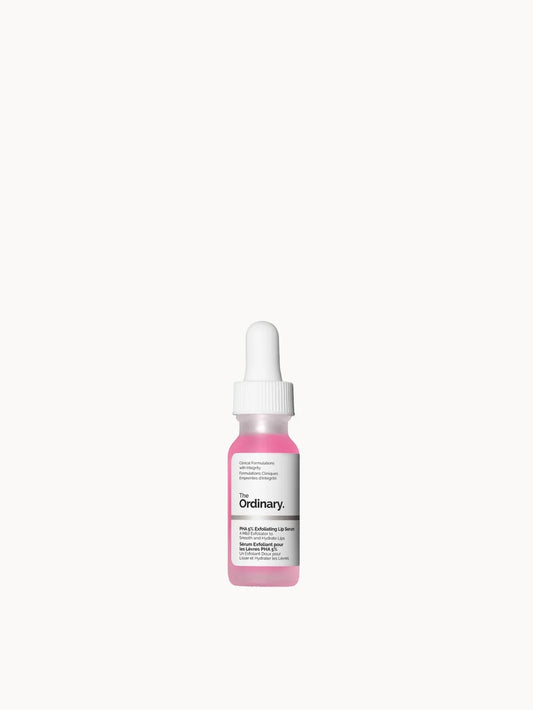 The Ordinary PHA 5% Exfoliating Lip Serum 15ml small tube with angled applicator and minimal design