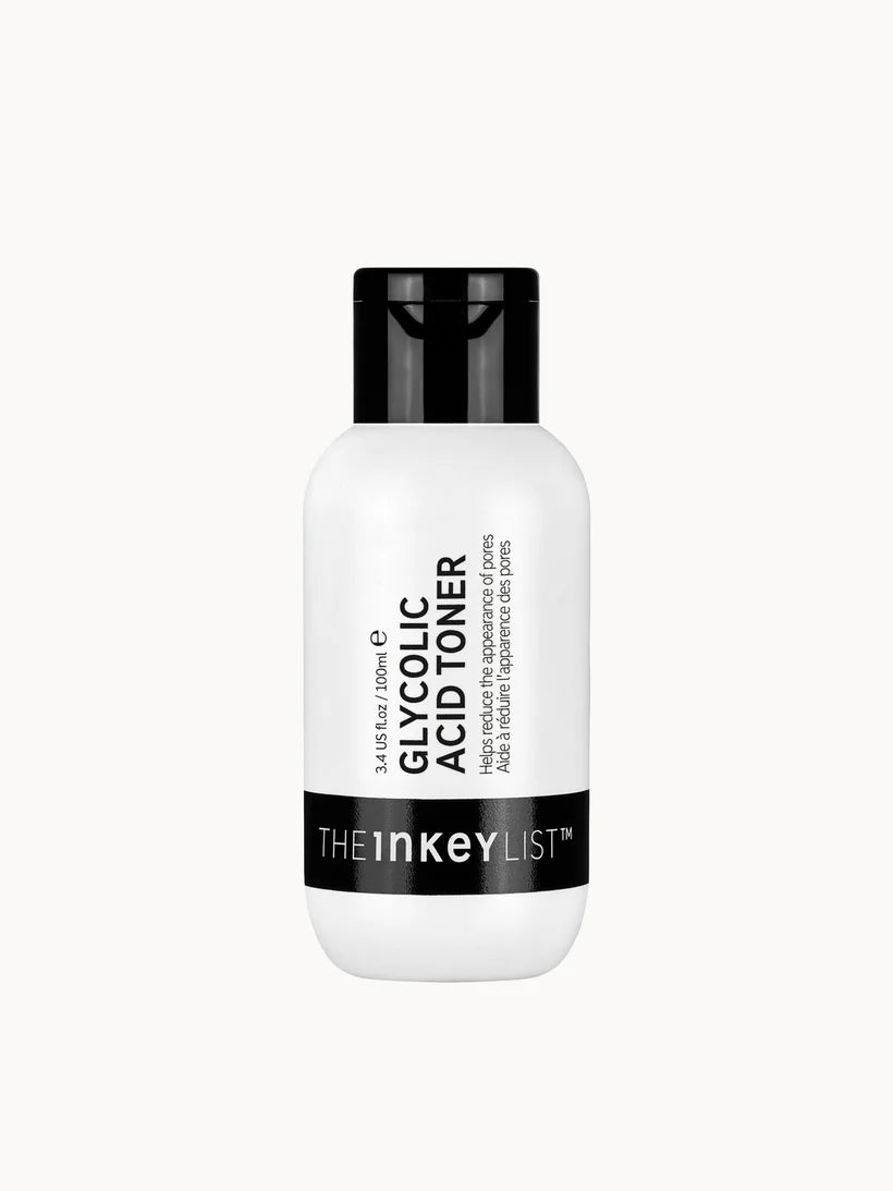 The INKEY List Glycolic Acid Toner 100ml clear bottle with black cap and white label