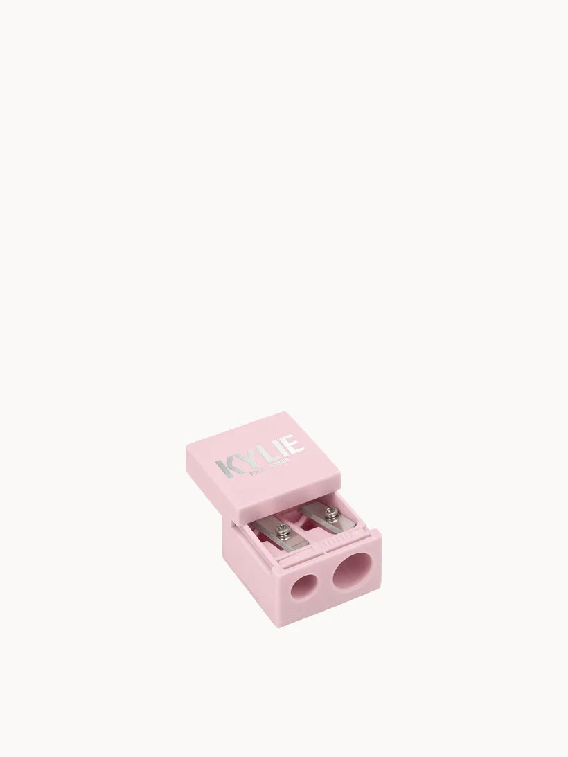 Kylie Cosmetics Pencil Sharpener dual hole sharpener in compact black casing with logo