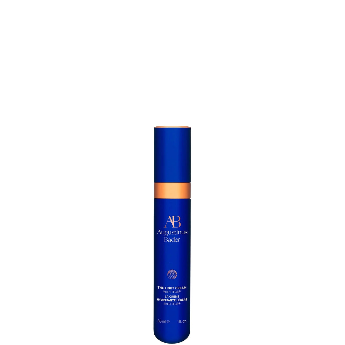 Augustinus Bader The Light Cream 30ml, slim airless pump bottle with Augustinus Bader branding on the front