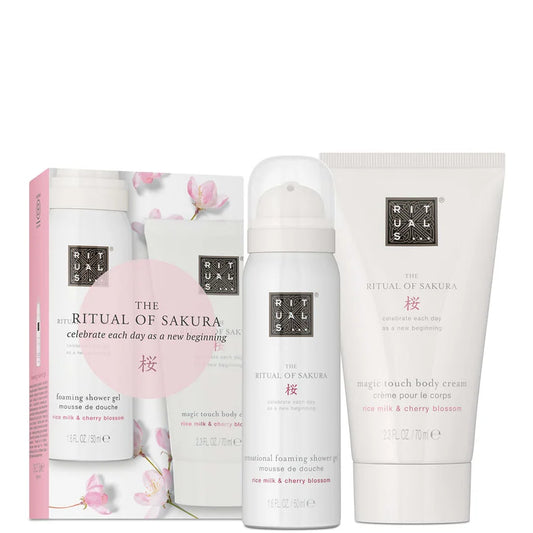 RITUALS Sakura Mini Gift Set boxed skincare and body care set with The Ritual of Sakura branding