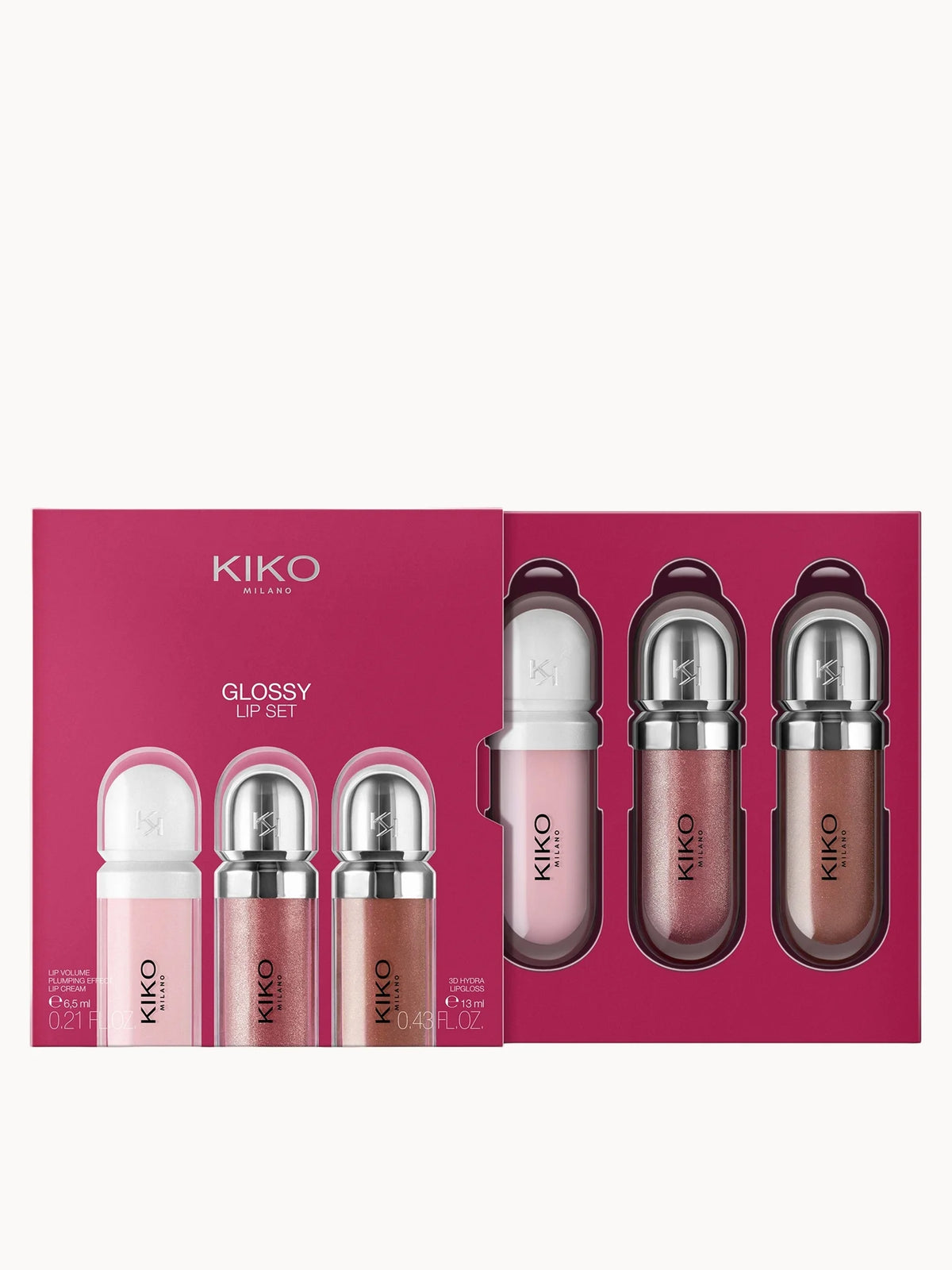 KIKO Milano Glossy Lip Set, small box with several mini gloss tubes and KIKO Milano branding